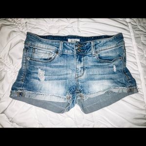 Mudd Distressed Light Wash Shorts